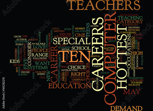 TEN HOTTEST CAREERS Text Background Word Cloud Concept