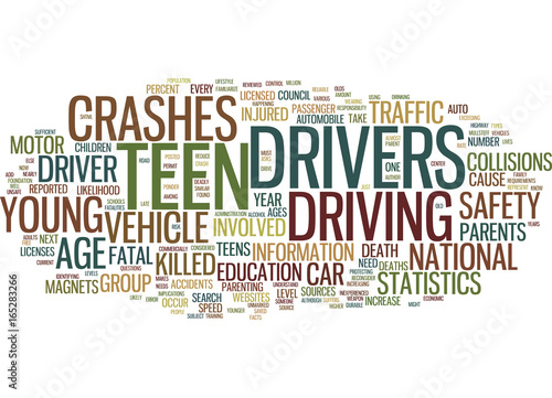 TEEN DRIVER STATISTICS Text Background Word Cloud Concept