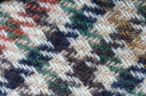 Tweed nappy woolen fabric macro texture