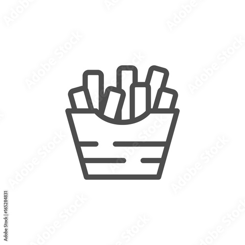 French fries line icon