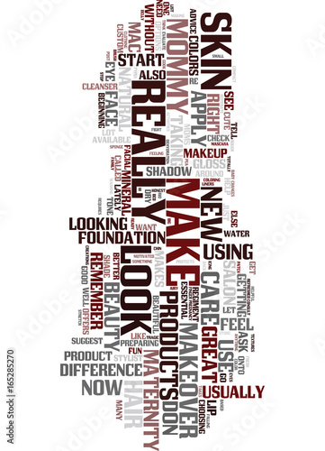 MOMMY MAKE OVER Text Background Word Cloud Concept