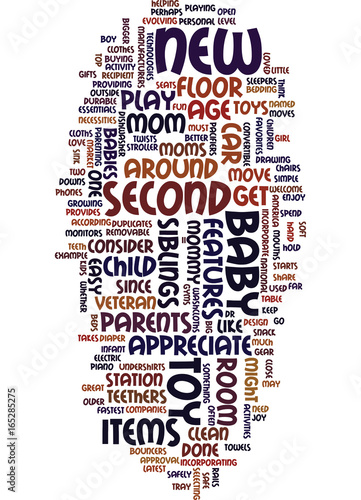 MOMMY SECOND CHILD Text Background Word Cloud Concept