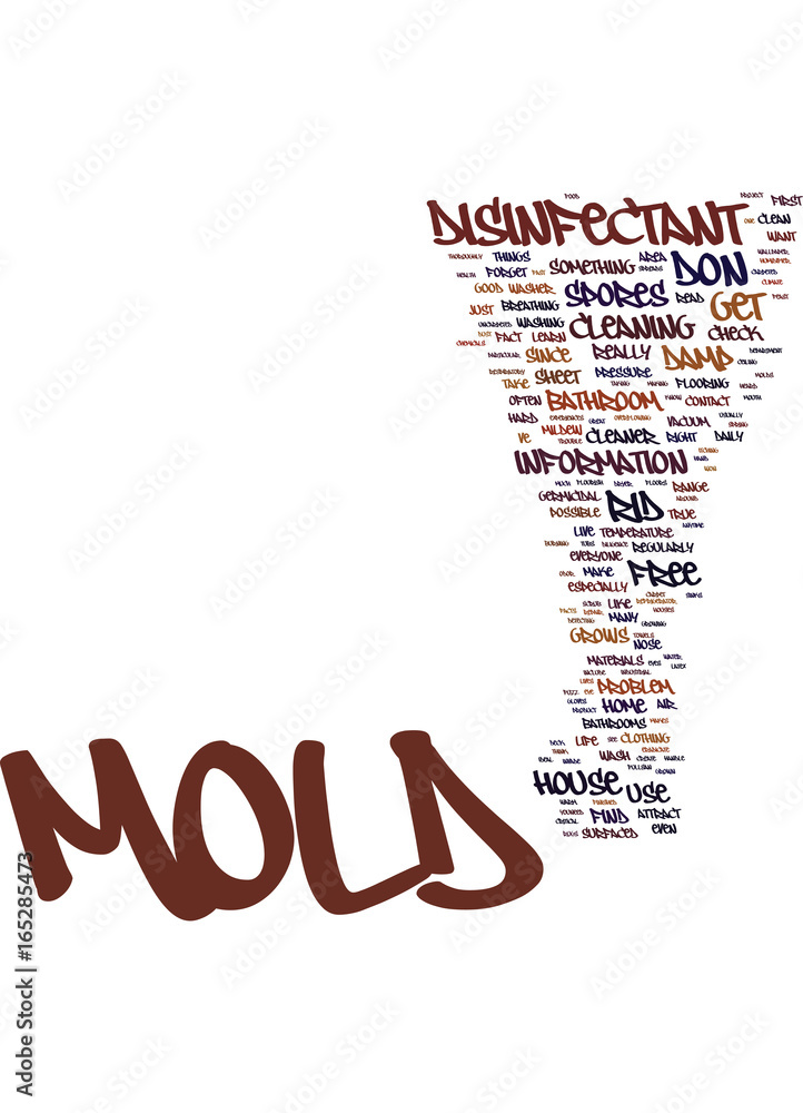 MOLD DISINFECTANT Text Background Word Cloud Concept Stock Vector