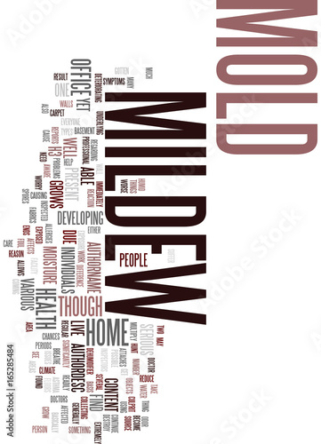 MOLD AND MILDEW Text Background Word Cloud Concept