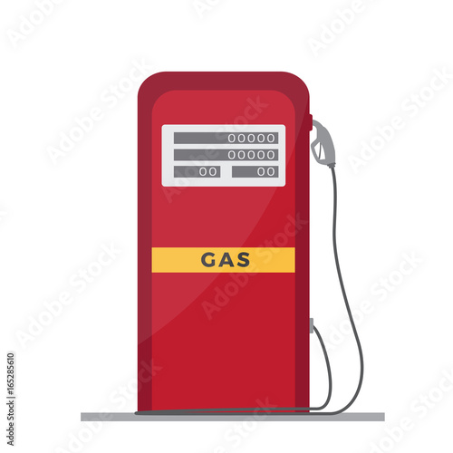 PrintAn old, red gasoline pump. Vector format illustration on white background.