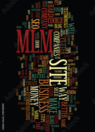 MLM AND SEO BAD BUSINESS NO BUSINESS Text Background Word Cloud Concept