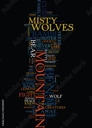 MISTY MOUNTAIN Text Background Word Cloud Concept