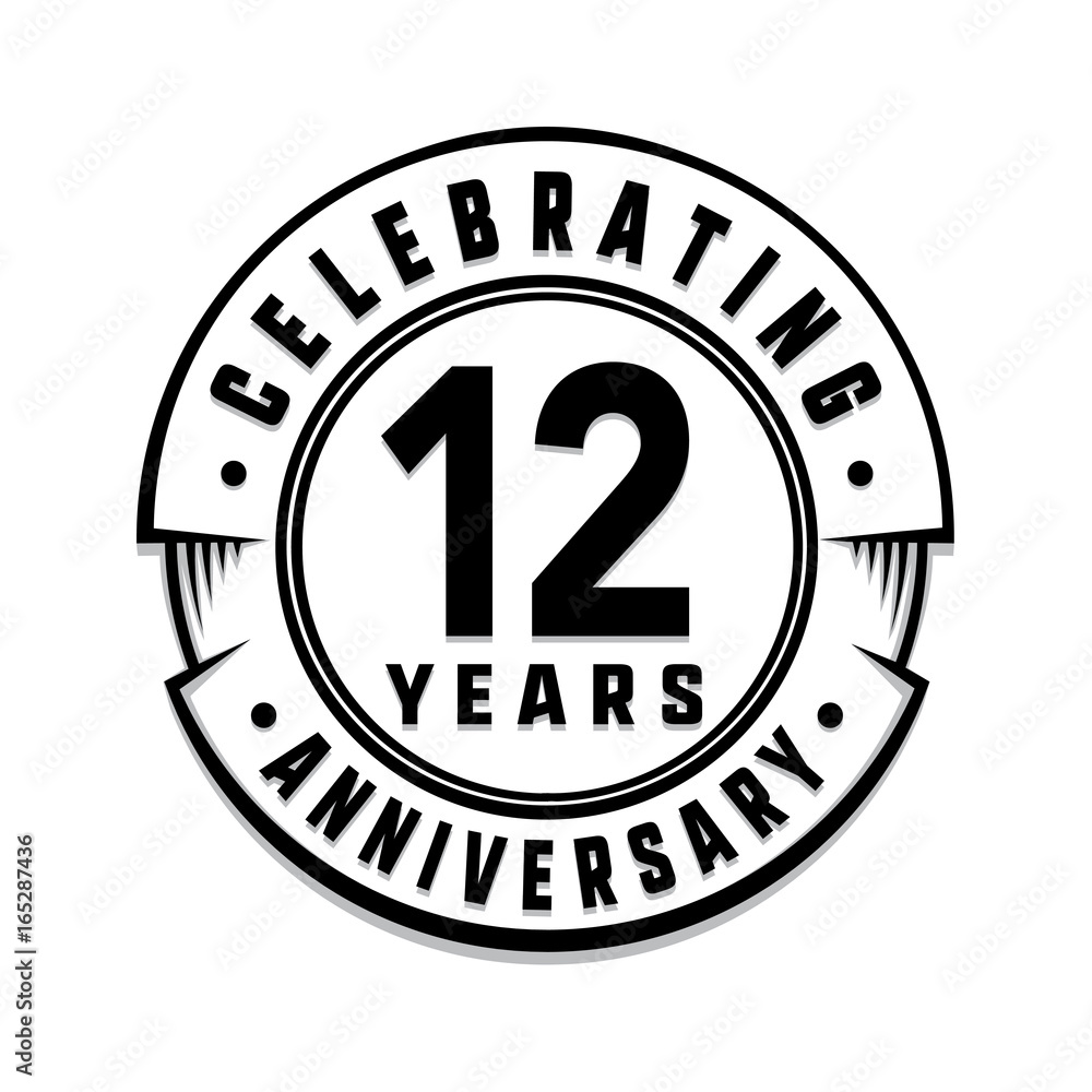 12 years anniversary logo template. Vector and illustration.