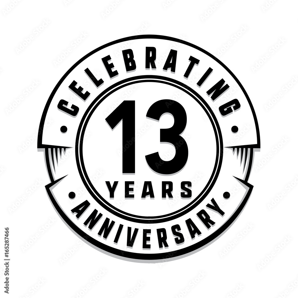 13 years anniversary logo template. Vector and illustration.