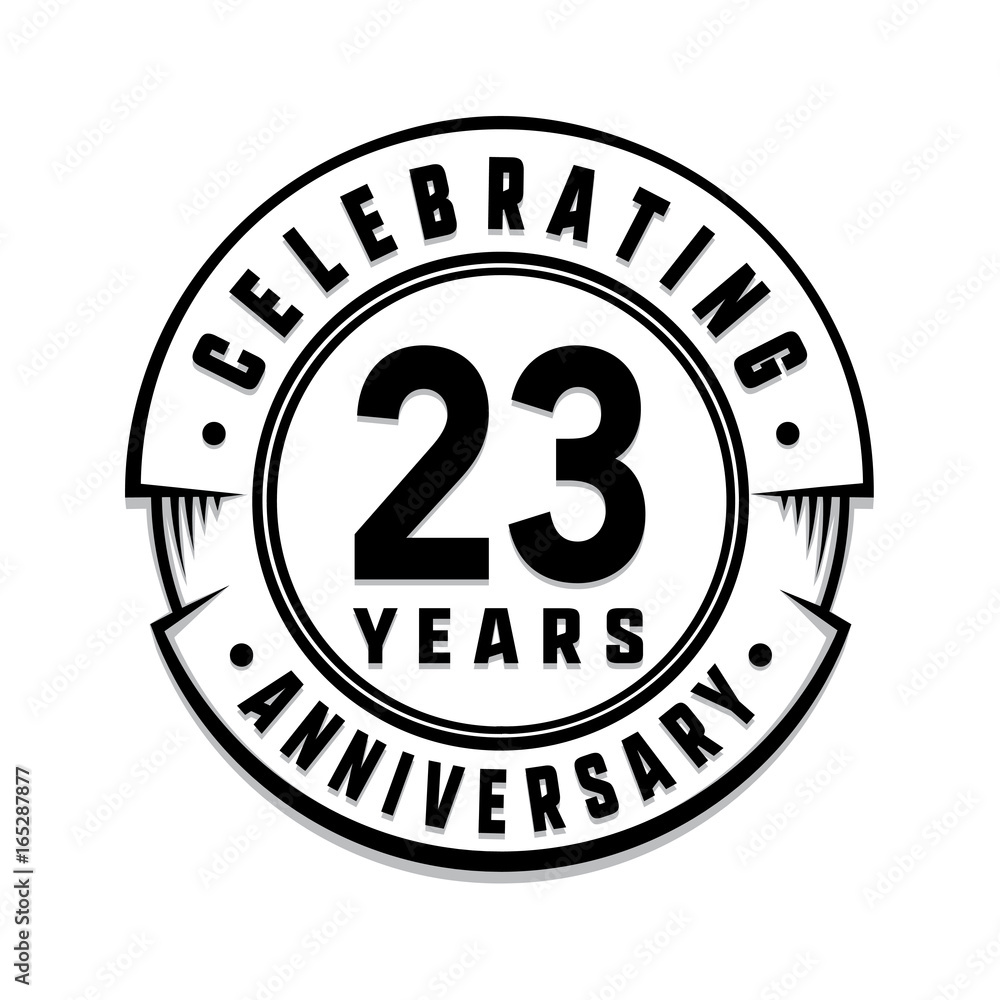 23 years anniversary logo template. Vector and illustration.
