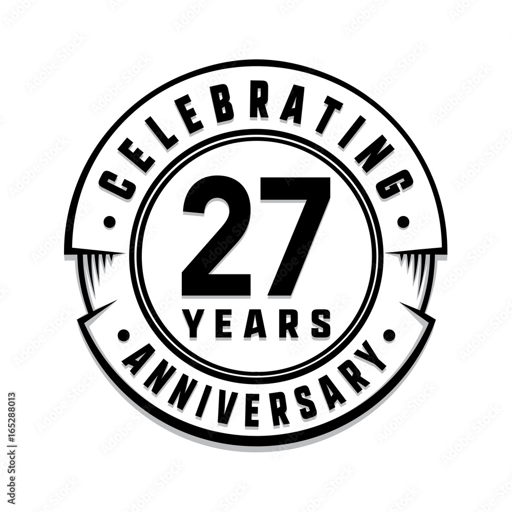 27 years anniversary logo template. Vector and illustration.