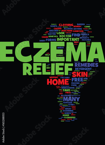 METHODS THAT AID IN ECZEMA RELIEF Text Background Word Cloud Concept