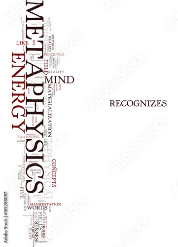 METAPHYSICS Text Background Word Cloud Concept