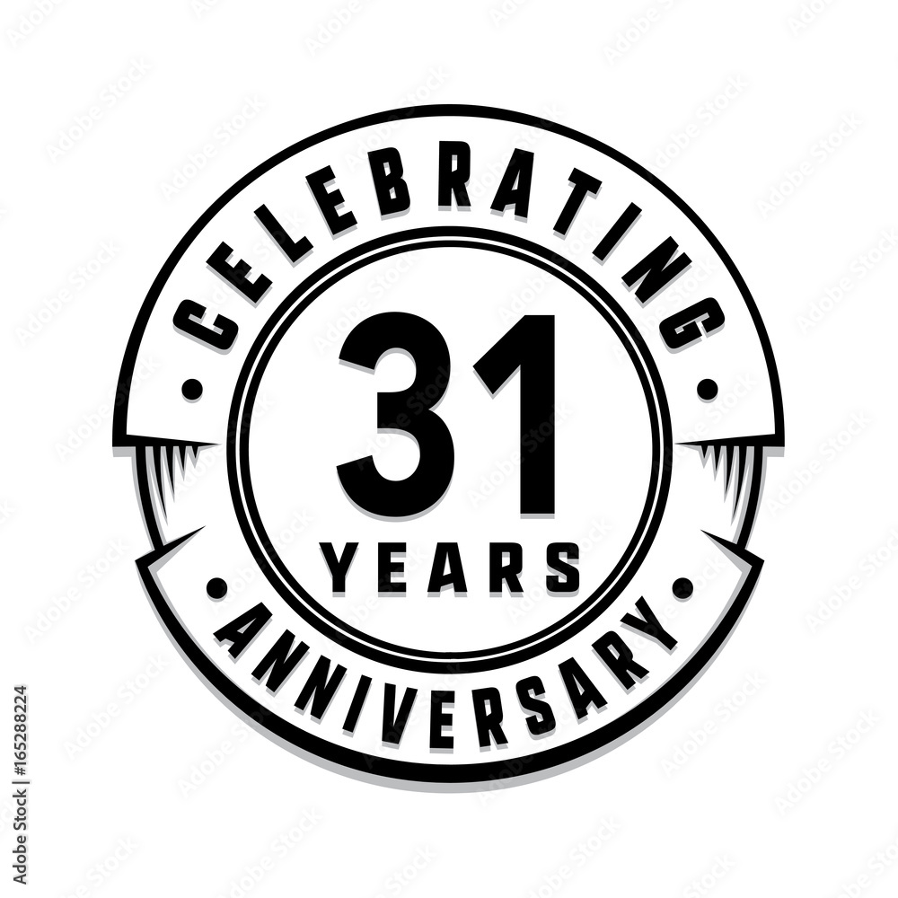 31 years anniversary logo template. Vector and illustration.