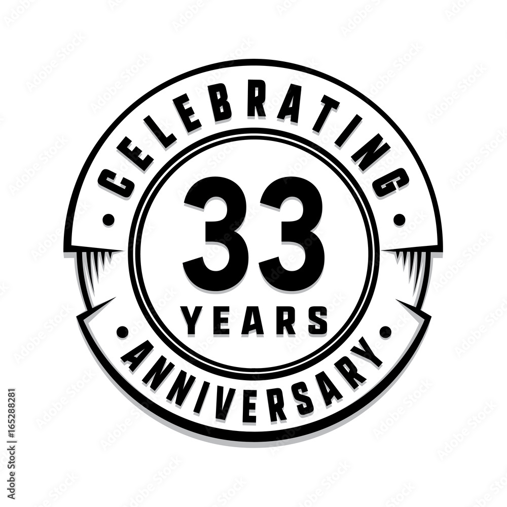 33 years anniversary logo template. Vector and illustration.