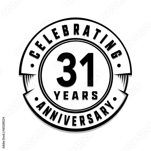 31 years anniversary logo template. Vector and illustration.
