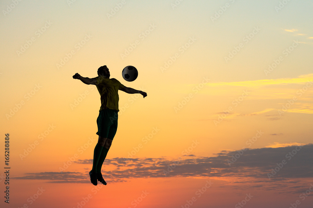 Soccer player with ball outdoors Soccer player with ball outdoors