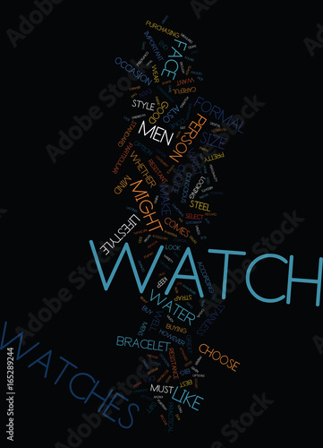 MENS WATCHES Text Background Word Cloud Concept