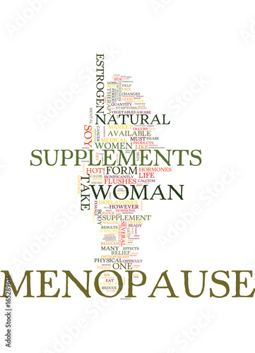 MENOPAUSE SUPPLEMENTS Text Background Word Cloud Concept