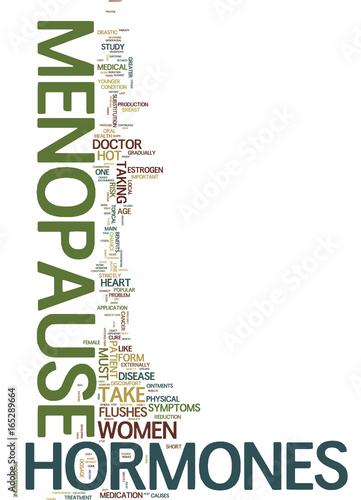 MENOPAUSE HORMONES Text Background Word Cloud Concept