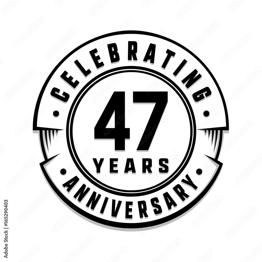 47 years anniversary logo template. Vector and illustration.