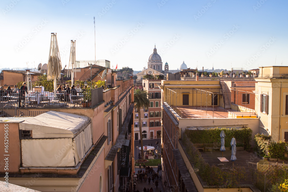 Fototapeta premium Rome - Street view from Pincio promenade