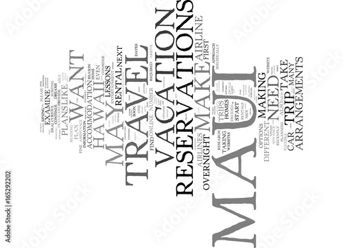 MAUI TRAVEL ARRANGEMENTS YOU MAY NEED TO MAKE Text Background Word Cloud Concept