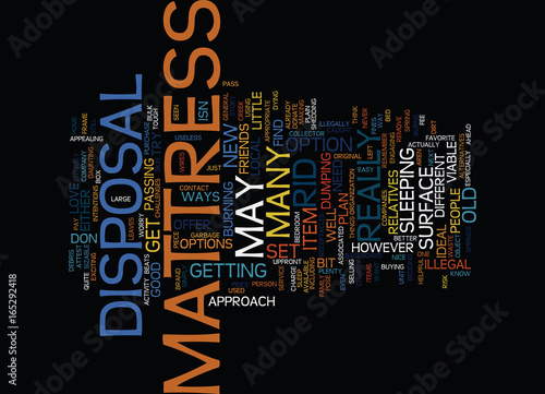 MATTRESS DISPOSAL Text Background Word Cloud Concept