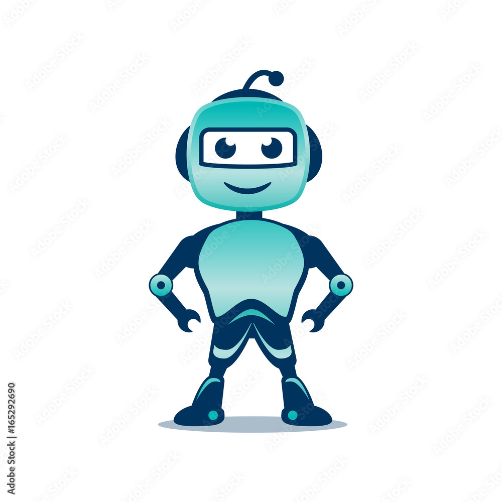 cartoon robot character with full body, isolated on white background. Stock Vector | Adobe Stock cartoon robot character with full body, isolated on white background. Stock Vector | Adobe Stock
