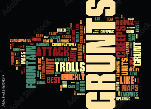 MASS GRUNTS AND TROLLS Text Background Word Cloud Concept
