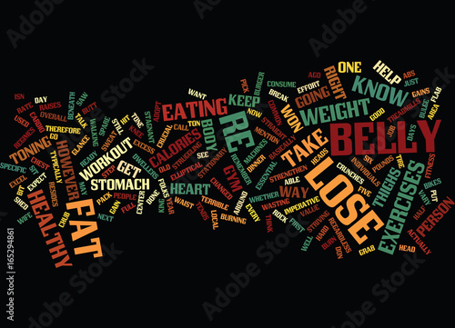 LOSE BELLY Text Background Word Cloud Concept