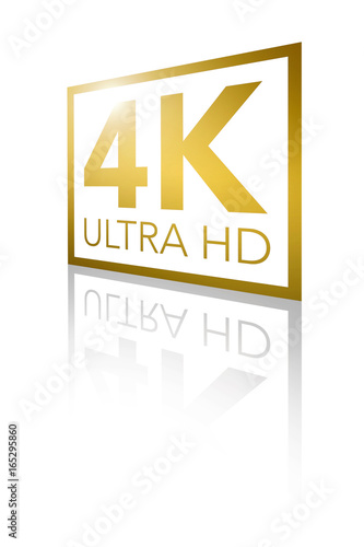 4K Ultra HD Perspective Shiny Golden Logo