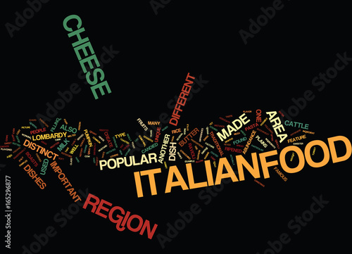 LOMBARDY THE OTHER SIDE OF ITALIAN FOOD Text Background Word Cloud Concept