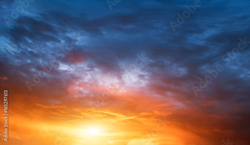 Sunset sky clouds background