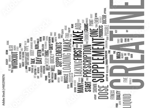 LIQUID CREATINE ONE FORM OF CREATINE YOU CAN TAKE Text Background Word Cloud Concept