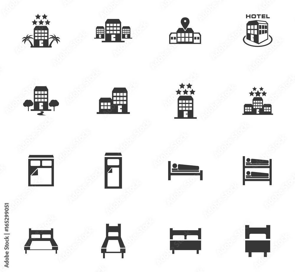 hotel icons set hotel icons set