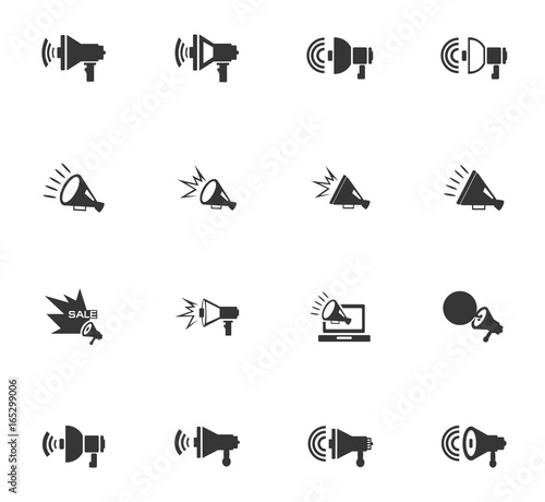 megaphone icons set