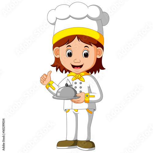  chef cook holding dish