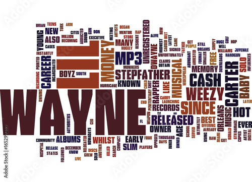 LIL WAYNE HIS MUSIC Text Background Word Cloud Concept