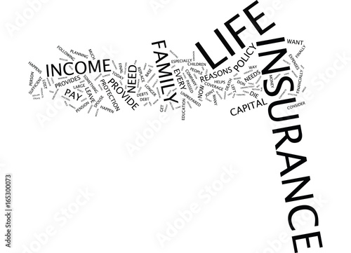 LIFE INSURANCE WHY DO I NEED IT Text Background Word Cloud Concept