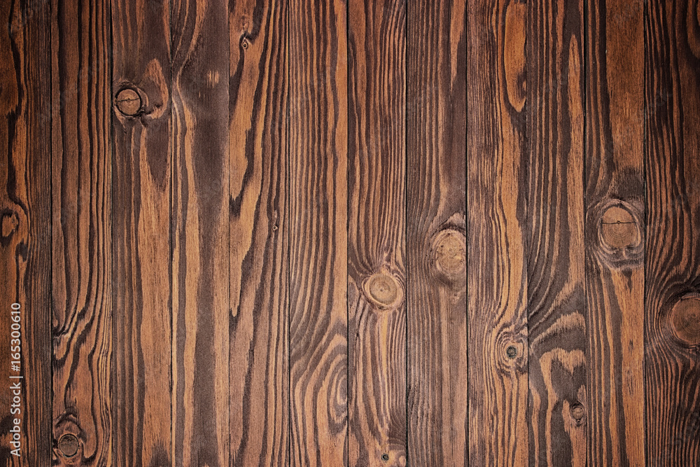 Obraz premium Wooden brown desk floor or table background