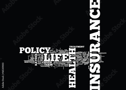 LIFE AND HEALTH INSURANCE Text Background Word Cloud Concept