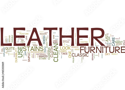 LEATHER THE CLASSIC FURNITURE Text Background Word Cloud Concept