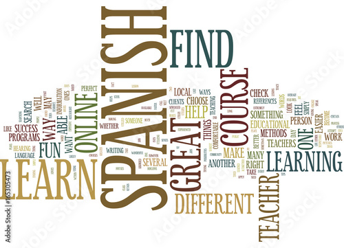 LEARN SPANISH ONLINE HOW YOU SHOULD CHOOSE ONE Text Background Word Cloud Concept