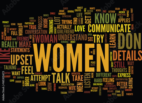 LEARN HOW WOMEN COMMUNICATE Text Background Word Cloud Concept