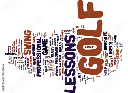 LEARN HOW TO PLAY WITH GOLF LESSONS Text Background Word Cloud Concept