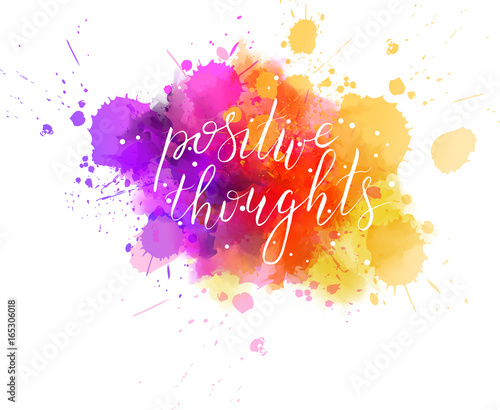Watercolor background with handwritten calligraphy