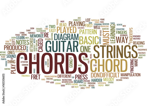 LEARN GUITAR CHORDS Text Background Word Cloud Concept