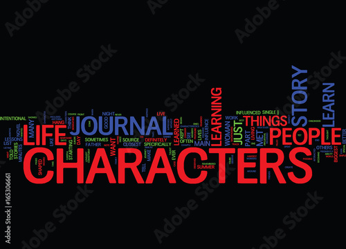 LEARN FROM THE CHARACTERS Text Background Word Cloud Concept