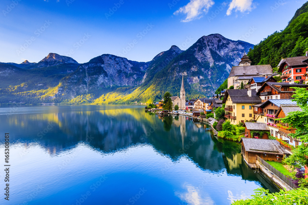 Hallstatt, Austria. Mountain village in the Austrian Alps.